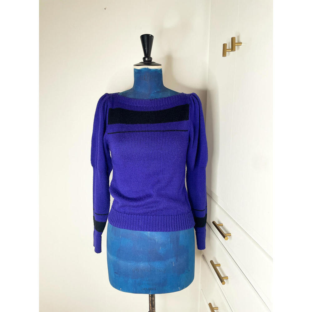 Jump In Puff Sleeve Acrylic Sweater by Jump In, Size Medium